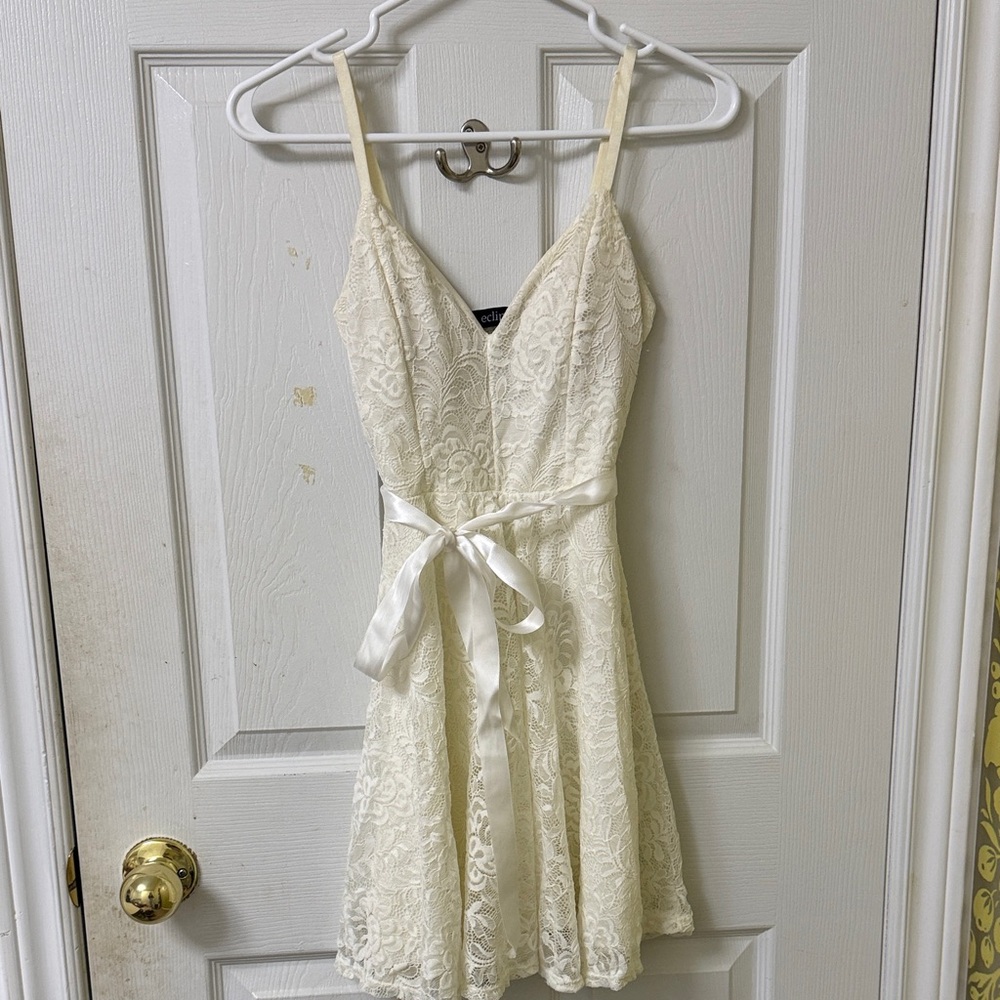 Eclipse Cream Lace Mini Dress